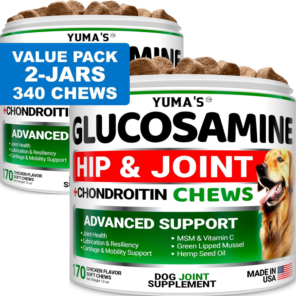 Glucosamine for Dogs – Joint & Mobility Support 2-Pack