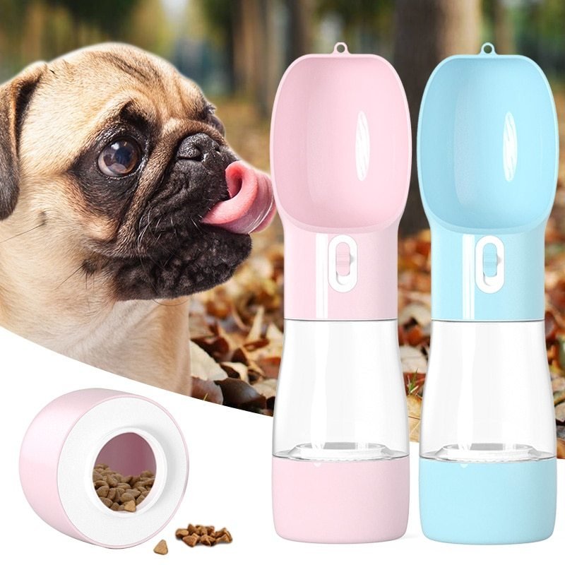 2-in-1 Dog Travel Water & Food Bottle