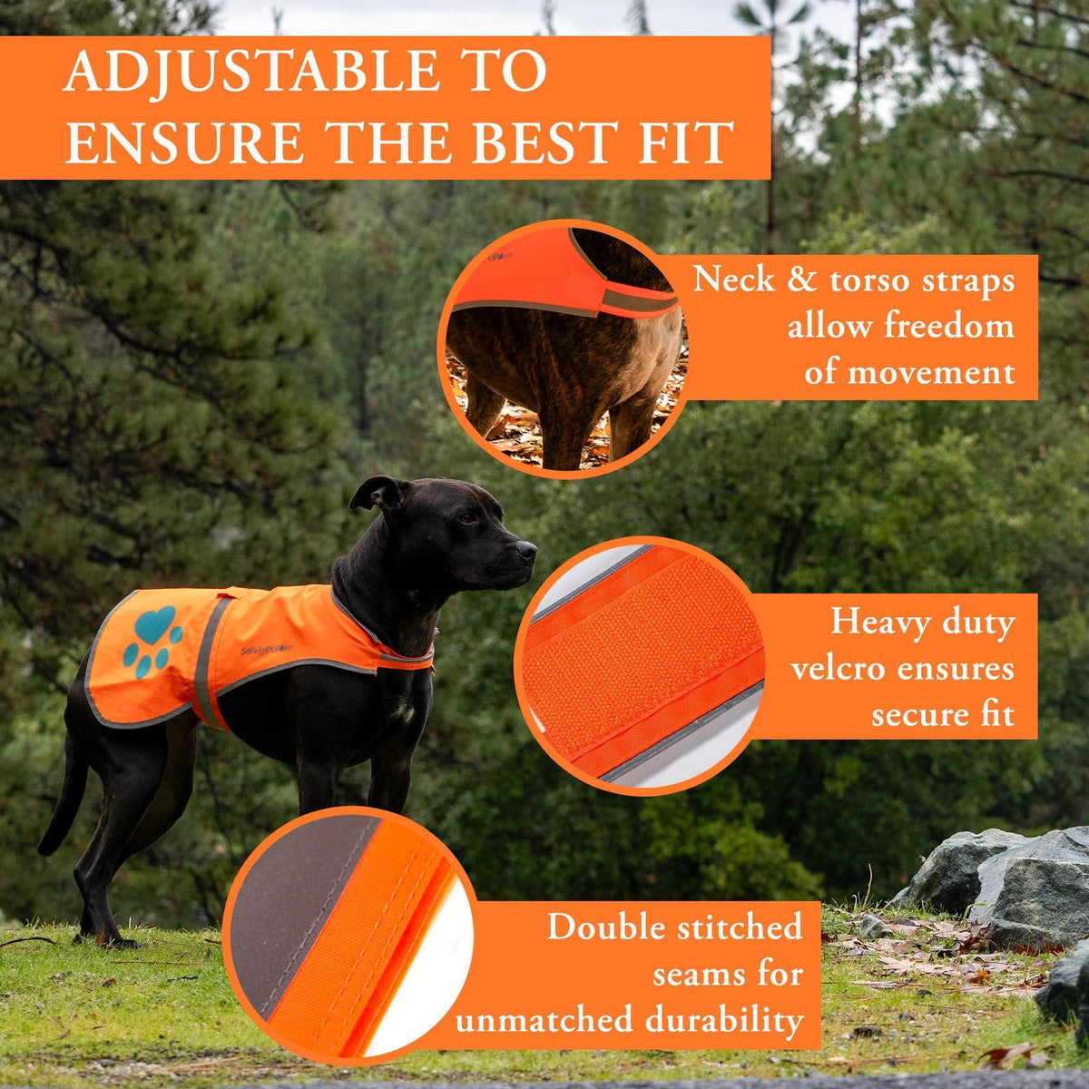 Reflective Dog Safety Vest – X-Small Orange