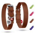 Classic Leather Dog Collar – Brown, 12–15 in Neck