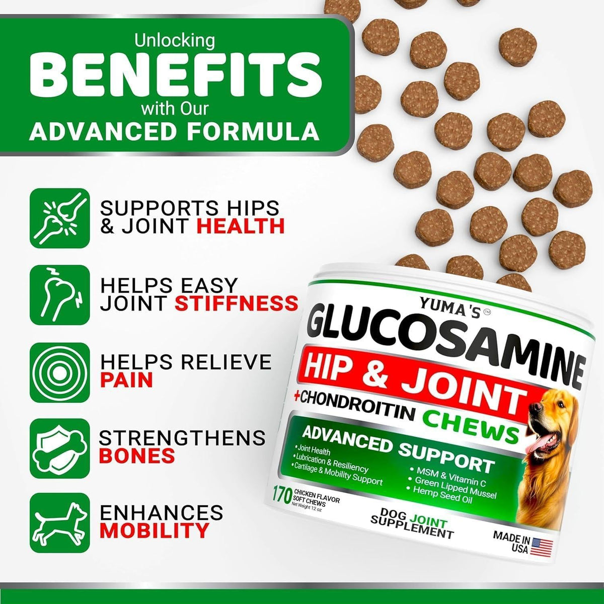 Glucosamine for Dogs – Joint & Mobility Support 2-Pack