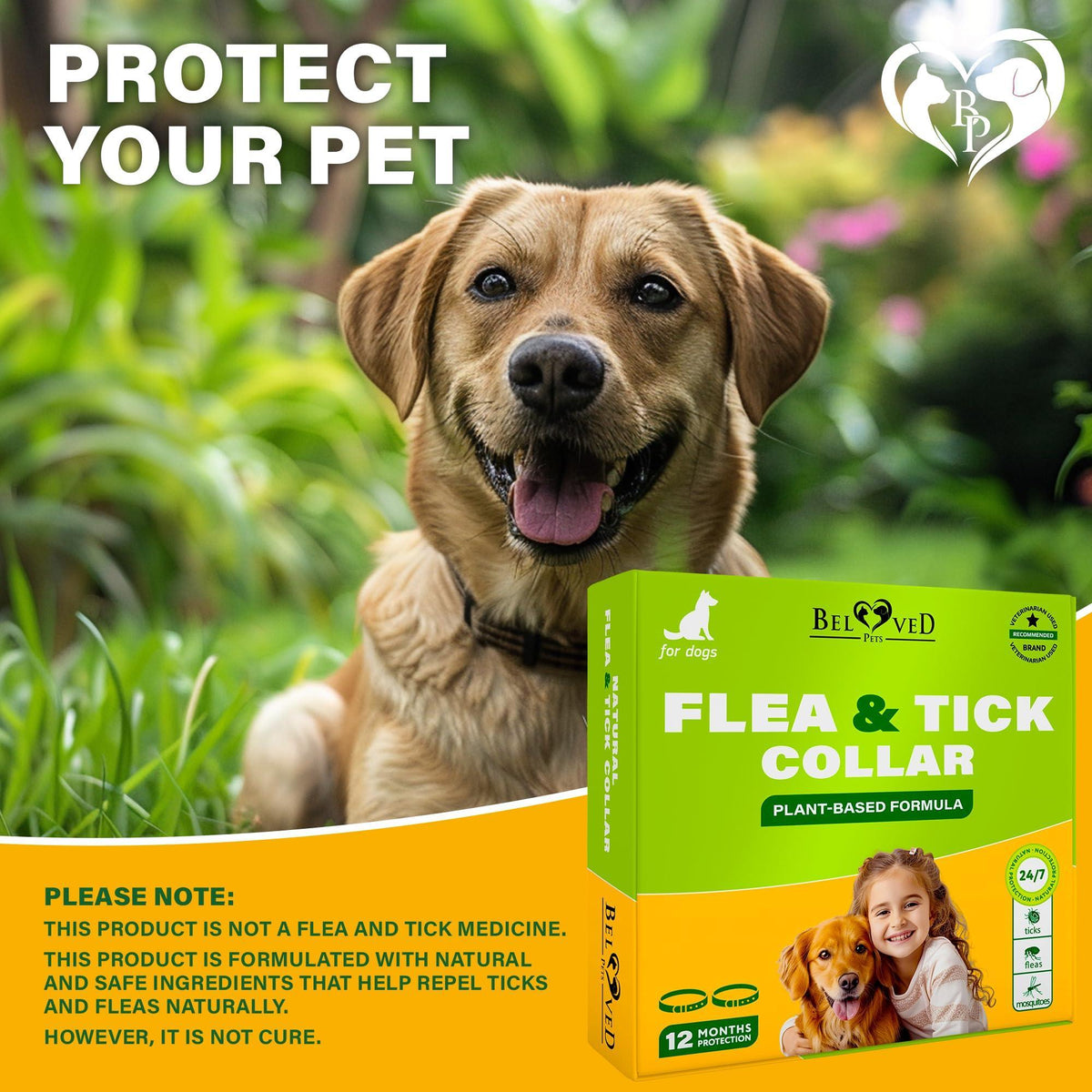 Flea & Tick Collar for Dogs – 2 Pack, Up to 26.5 in