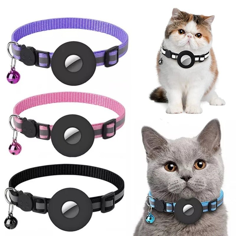 Reflective AirTag Holder Dog Collar – Nylon