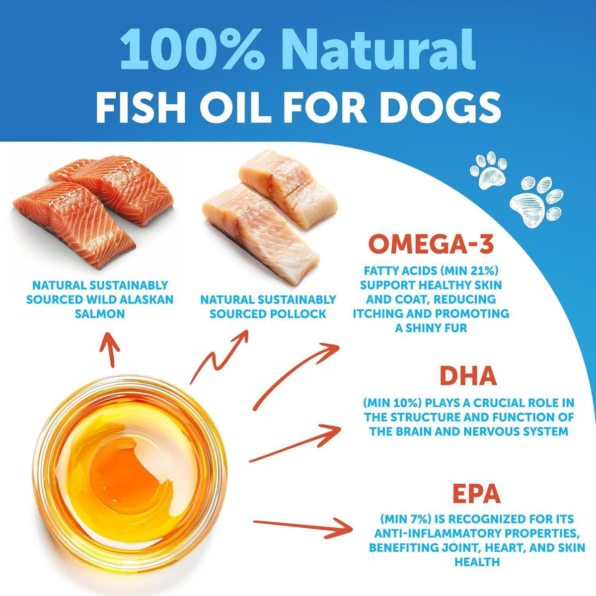 Omega-3 Fish Oil for Dogs – 16 oz Skin, Coat & Joint Support