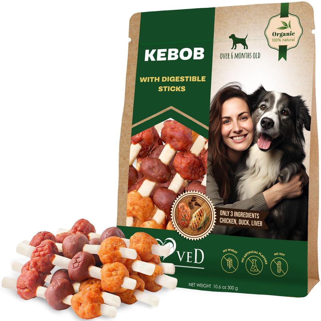 Duck & Chicken Kabob Dog Treats – Rawhide-Free