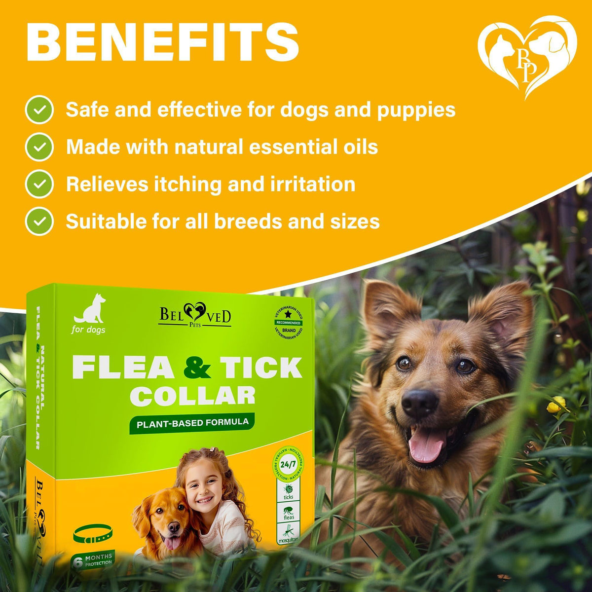 Flea & Tick Collar for Dogs – 1 Pack, Up to 26.5 in