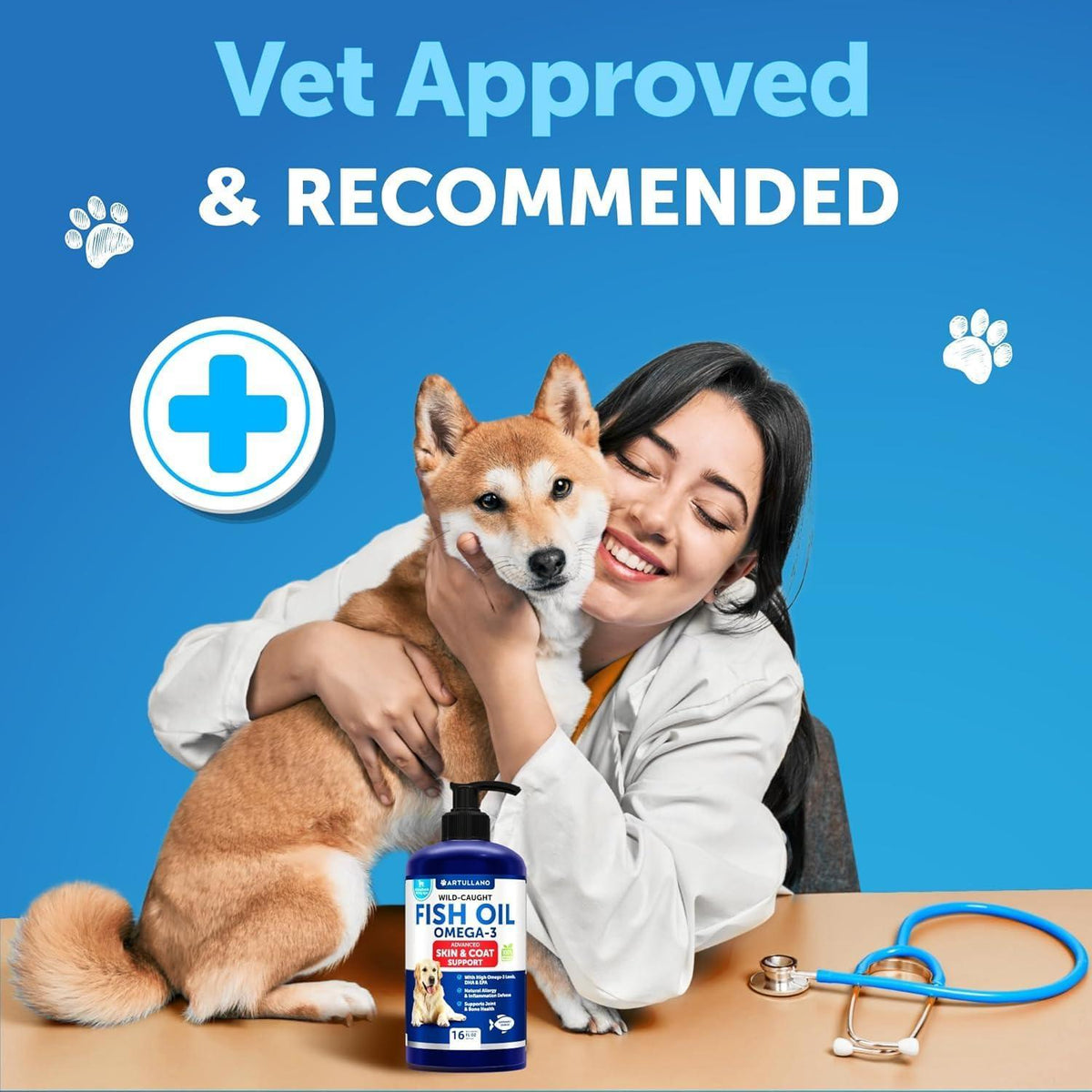Omega-3 Fish Oil for Dogs – 16 oz Skin, Coat & Joint Support